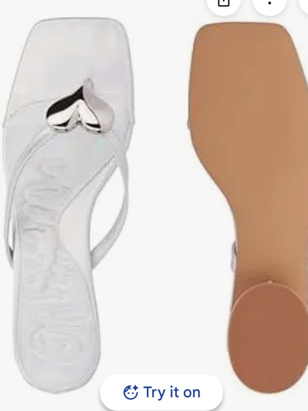Olivia Miller Love buzz Women’s Silver Heart Detail Thong Sandals